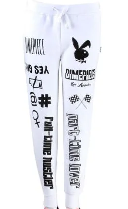 Women's Outdoor Activity Garments Versatile Wardrobe Essentials Dimepiece - New with Tags White Graphic Joggers - M