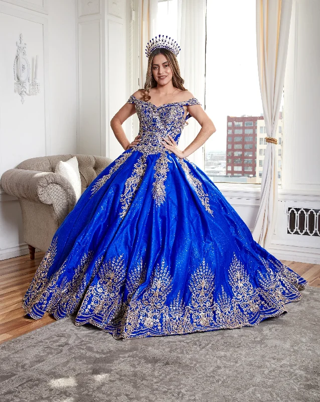 Women's Clothing Apparel Sets Great Prices On Feminine Styles Applique Off Shoulder Ball Gown by Calla KY72838