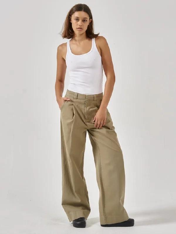 Women's Evening Attire Effortless Everyday Wear Artisan Twill Pant - Aloe