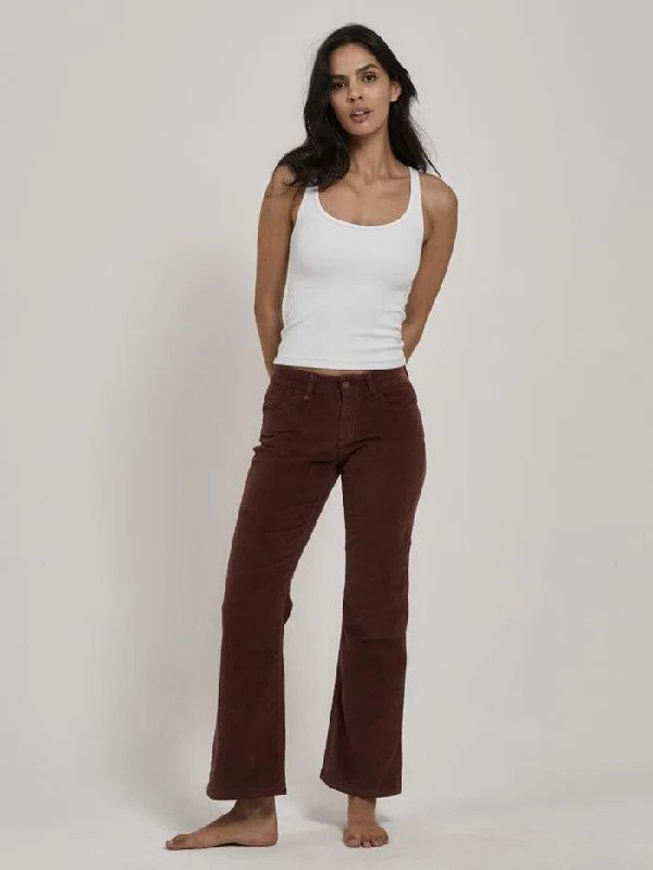 Women's Wedding Apparel Seasonal Fashion Alyssa Cord Pant - Ruby Wine