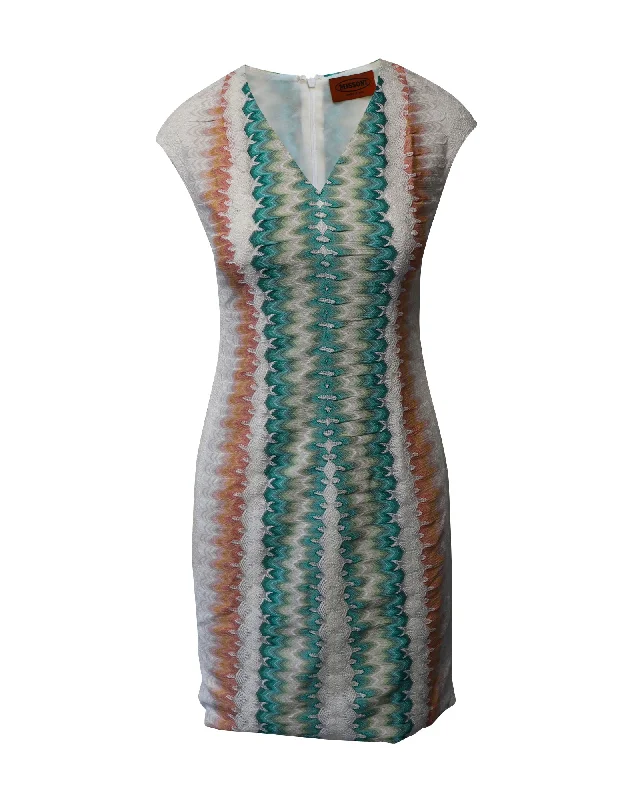 Women's Active Clothing Relaxed Style Missoni Crochet Mini Dress in Multicolor Viscose