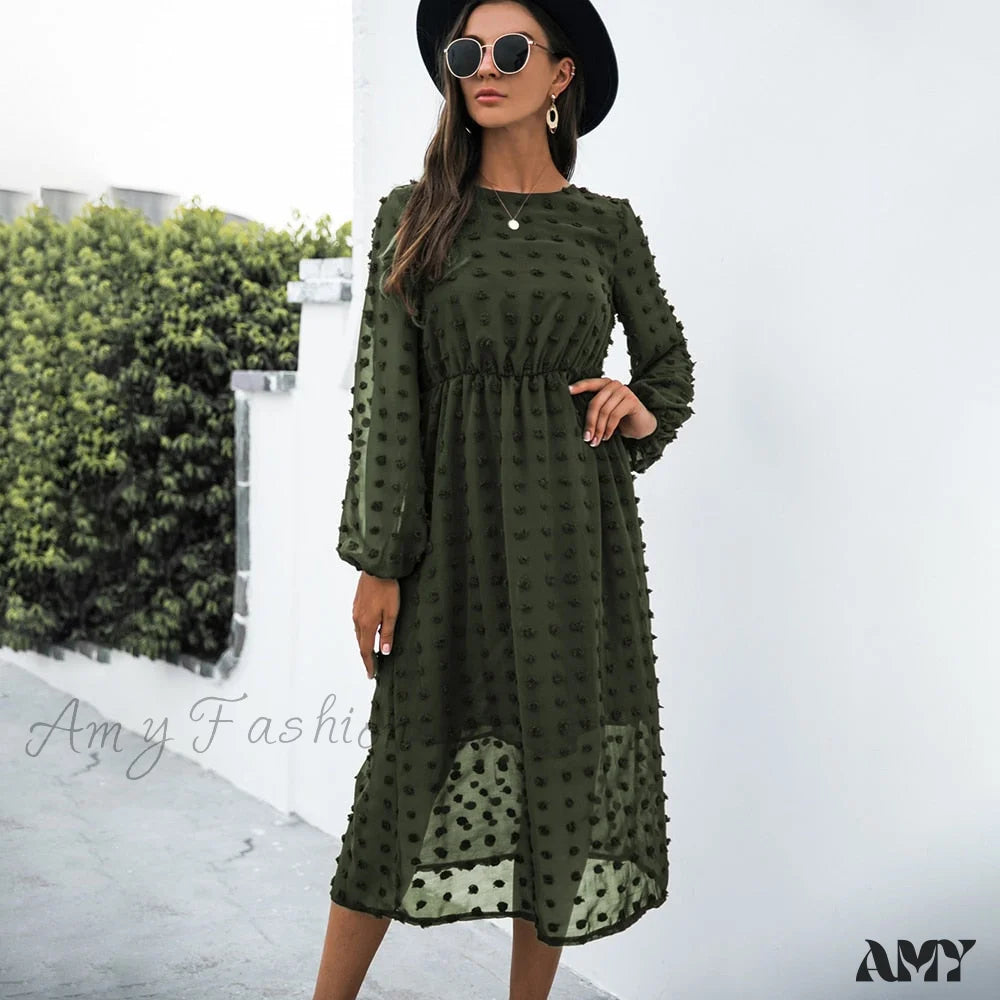 Women's Clothes Elevated Style Amy Fashion - Elegant Casual Chiffon Party Vintage Midi Dresses