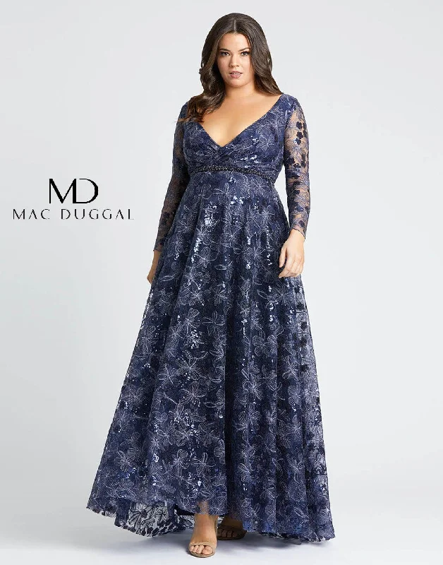 Women's Comfortable Lounge Attire Chic Style, Always In Vogue Mac Duggal 67438 Long Plus Size Formal Dress