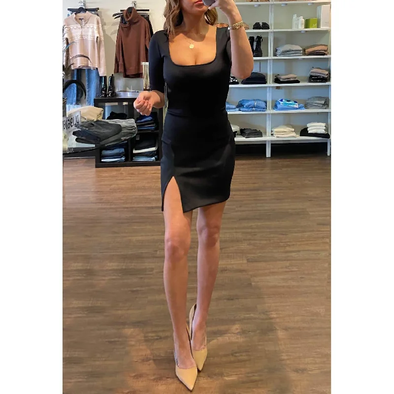 Trendy Athleisure Clothing For Women Break Fashion Norms Marcia Mini Dress In Black