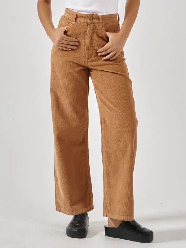 Women's Work Apparel Elegant Style Holly Cord Pant - Faded Tobacco