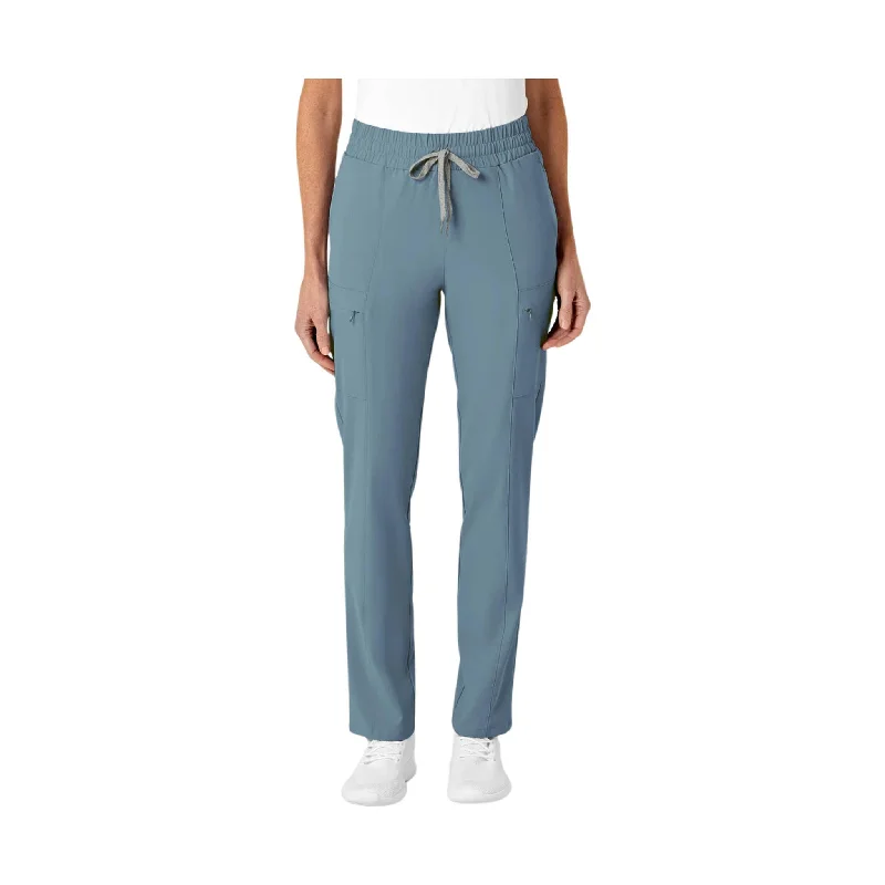 Women's Trendy Attire Rustic Countryside Charm Look WonderWink Women's High Waist Slim Leg Scrub Pant - Elemental Blue - ONLINE STORE CREDIT/EXCHANGE ONLY