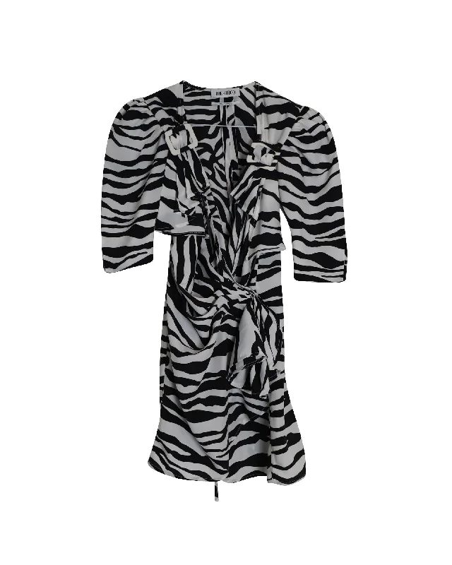 Women's Comfy Loungewear Outfit Unleash Your Style The Attico Zebra-Print Mini Dress in Multicolor Polyester