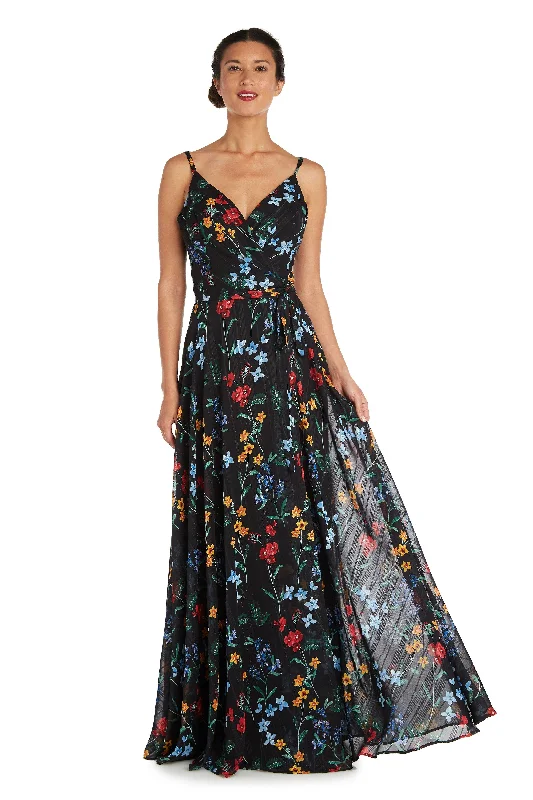 Women's Elegant Clothing Sets Feminine Elegant Nightway Long Formal Petite Floral Dress 22040P