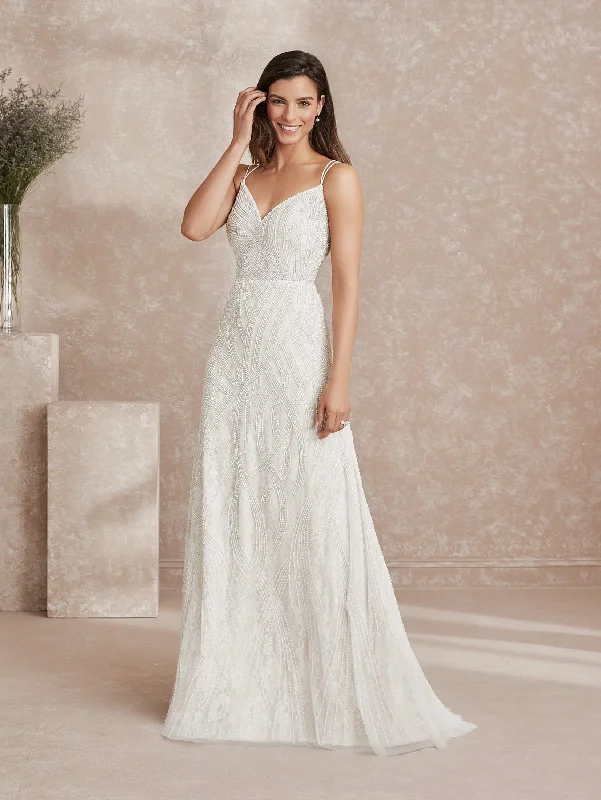 Women's Sports Apparel Trendy Styles Pearl Beaded A-line Wedding Dress by Adrianna Papell 40301