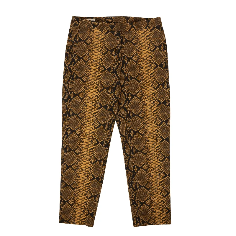 Stylish Women's Apparel Fashion Forward, Function First Gold Snake Print High Rise Wool Pants