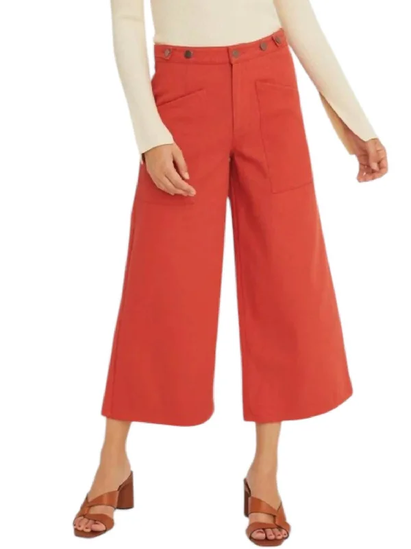 Women's Activewear Apparel Style Redefined Wide Leg Pants In Brick