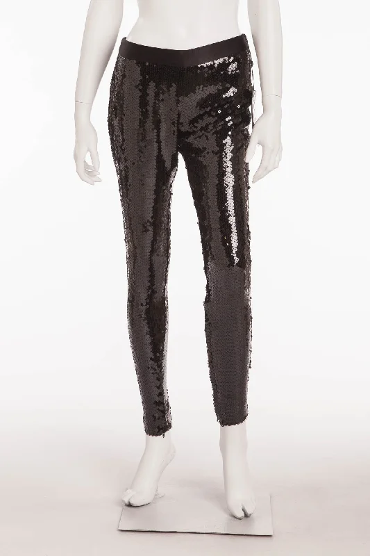 Women's Occasion Wear Apparel Latest Trends Original Alexander McQueen - Black Sequin Pants - IT 40