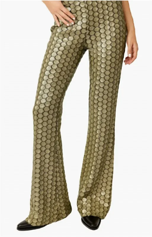 Fashionable Women's Clothes Attire Sale Wilder Days Sequins Flare Pant In Rocker Olive