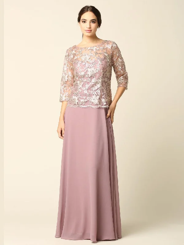 Women's Casual Outfit Seasonal Sale Mauve 3XL Mother of the Bride Long Formal Dress Sale