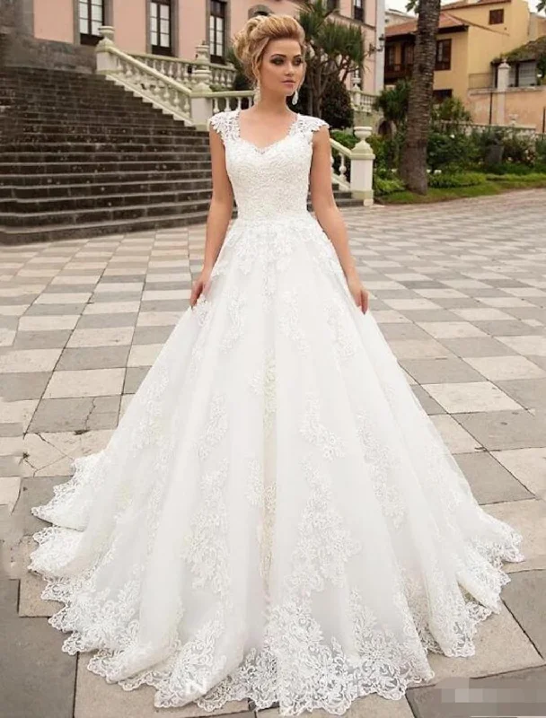 Women's Casual Wear Clothes Unbeatable Prices Engagement Open Back Formal Wedding Dresses A-Line Strapless V Neck Lace