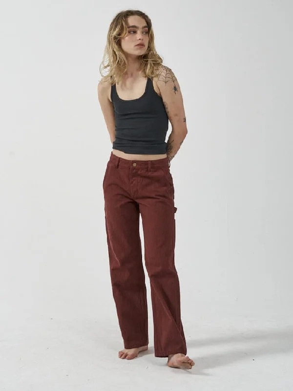 Women's Comfortable Lounge Attire Stay Ahead In Style Dell Stripe Low Carpenter Pant - Port