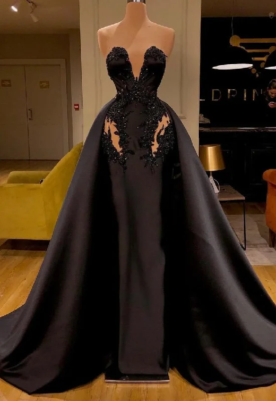 Women's Effortless Casual Outfit Season Appropriate Women's Collection Custom Black African Wedding Reception Gown, Satin black wedding dress, African Lace Wedding Dress, Mermaid Prom Dress, Evening Party Dress M5769