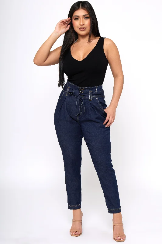 Women's Everyday Garments End-Of-Season Clearance I Got it From My Mama - Paper Bag Waist Jeans