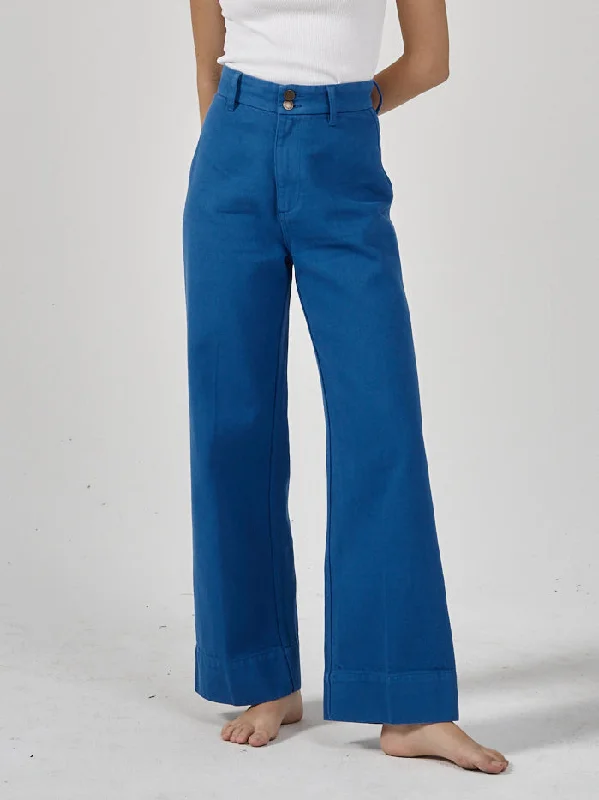 Women's Contemporary Apparel Latest Fashion Belle Full Length Chino - Lapis Blue