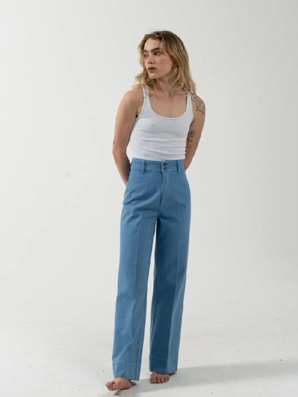 Charming Women's Holiday Apparel Elevate Your Wardrobe Belle Full Length Chino - Powder Blue