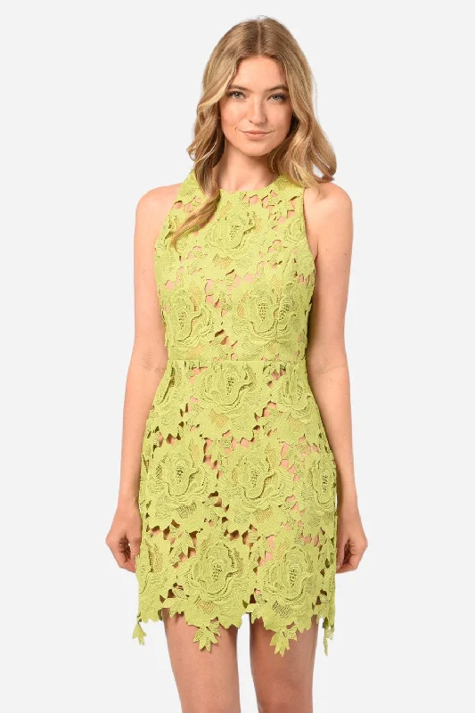 Women's Evening Clothes Seize Bargains Adelyn Rae Cassie 3D Crochet Mini Dress in Lime Green