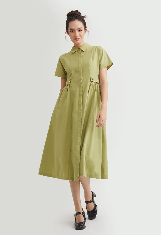 Classic Women's Clothing Styles Wardrobe Refresh Poppins Button Down Midi Dress