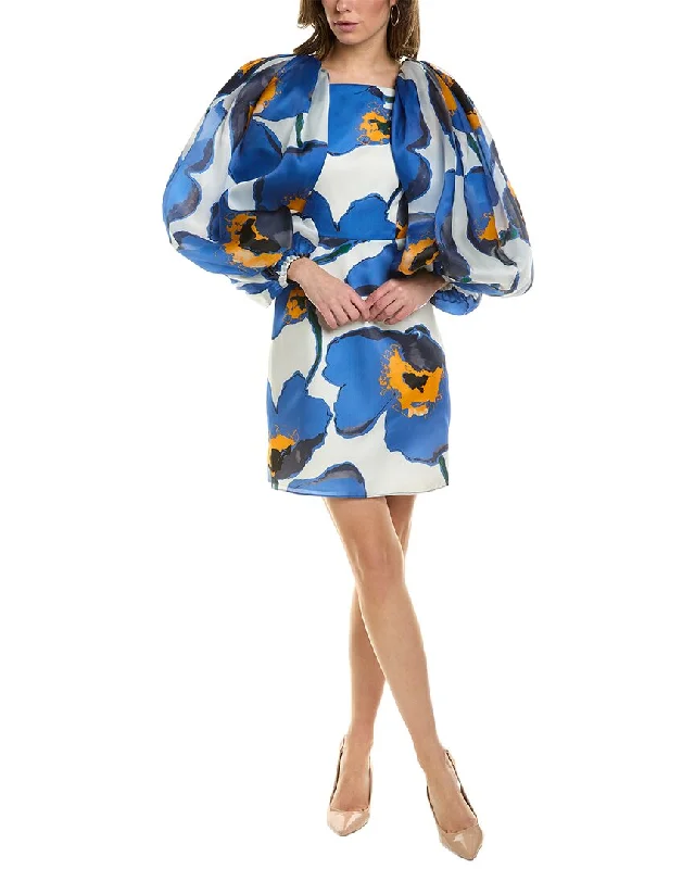 Affordable Women's Clothing Exclusive Designer Collection Carolina Herrera Gathered Silk Mini Dress