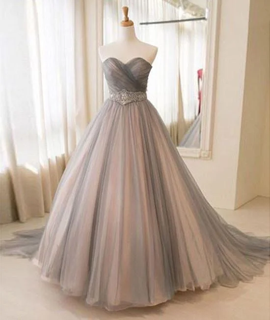 Women's Evening Attire All Season Fashion Collection Sweetheart tulle long prom gown, tulle wedding dress M4906