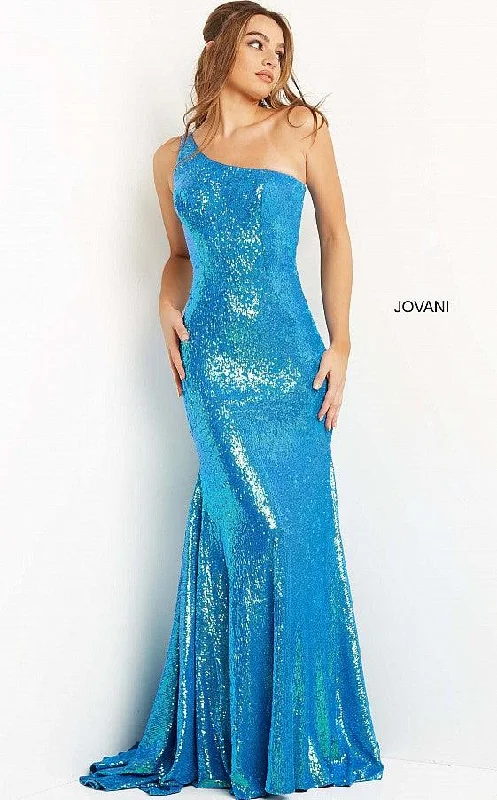 Women's Sporty Chic Clothes Big Discounts Jovani 08177 One Shoulder Long Prom Sexy Dress