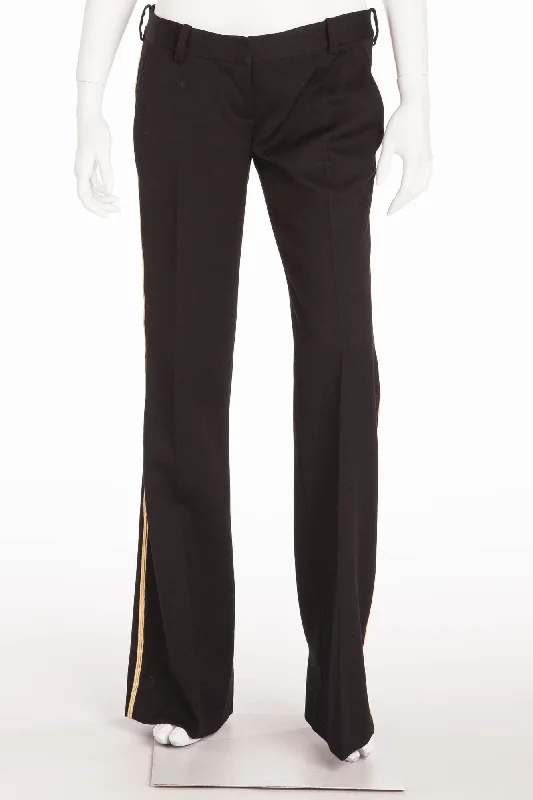 Women's Holiday Attire The Epitome Of Modern Women's Fashion Balmain - Black Pants Gold Trim - FR 40