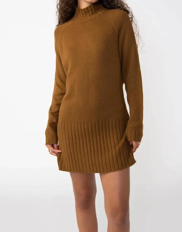 Plus-Size Women's Garments High-End Women’S Wear The Sweater Mini Dress In Spice