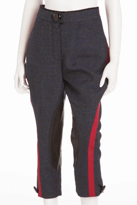 Women's Clothes And Apparel Fashion For Every Occasion Louis Vuitton - Editorial, From the Iconic Fall 2011 Runway Collection - New Blue Jodhpur Style Pants with Red Trim- FR 38