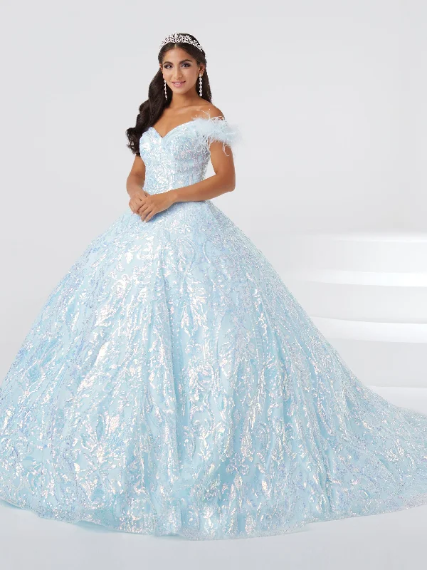 Stylish Women's Garments For Holidays Limited - Stock Sequin Feather Quinceanera Dress by Fiesta Gowns 56464