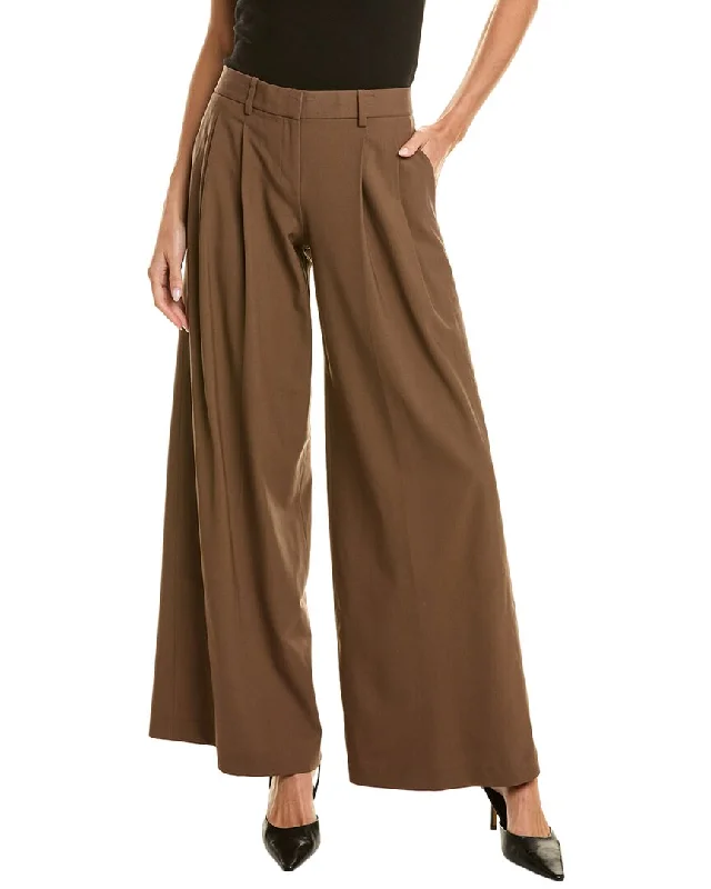 Women's Outdoor Attire Hollywood Glam Award - Show Style Theory Pleated Low-Rise Wool-Blend Pant