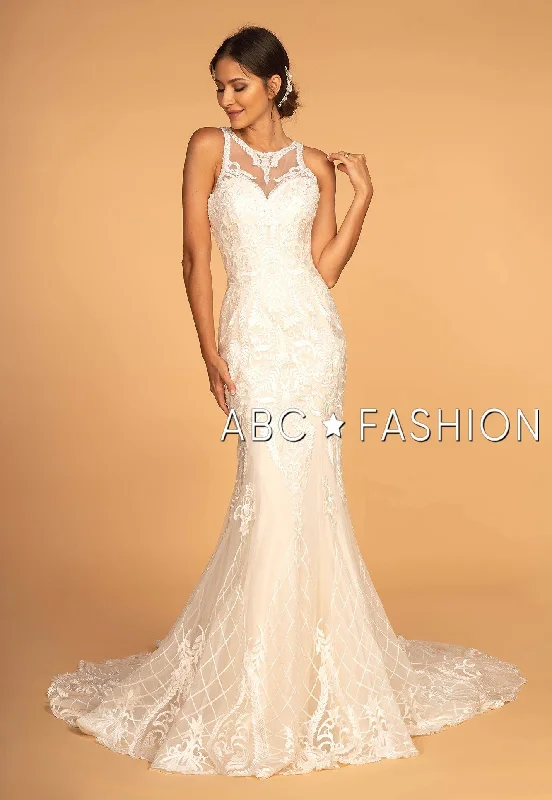 Women's Activewear Garments Runway Inspired Wear Embroidered Illusion Mermaid Wedding Dress by Elizabeth K GL2598