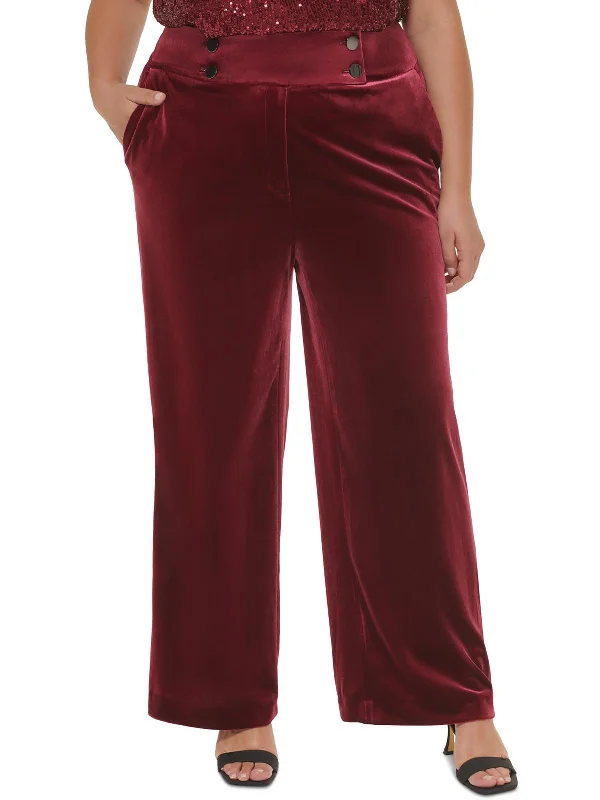 Women's Fashion Clothes New Styles Just In Plus Womens Velvet Pocket Wide Leg Pants