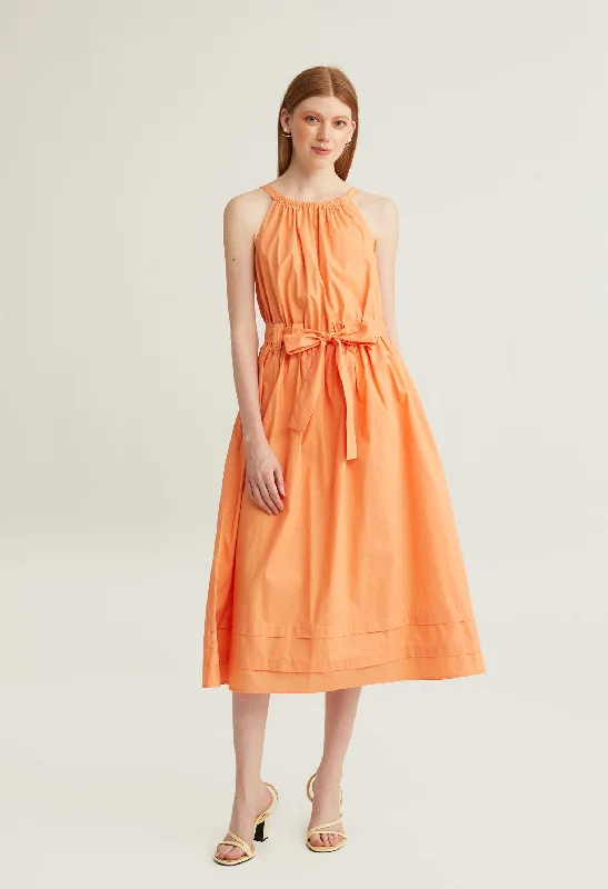 Charming Everyday Clothing For Women End Of Season Sale Halter Ruffled Accent Midi Dress