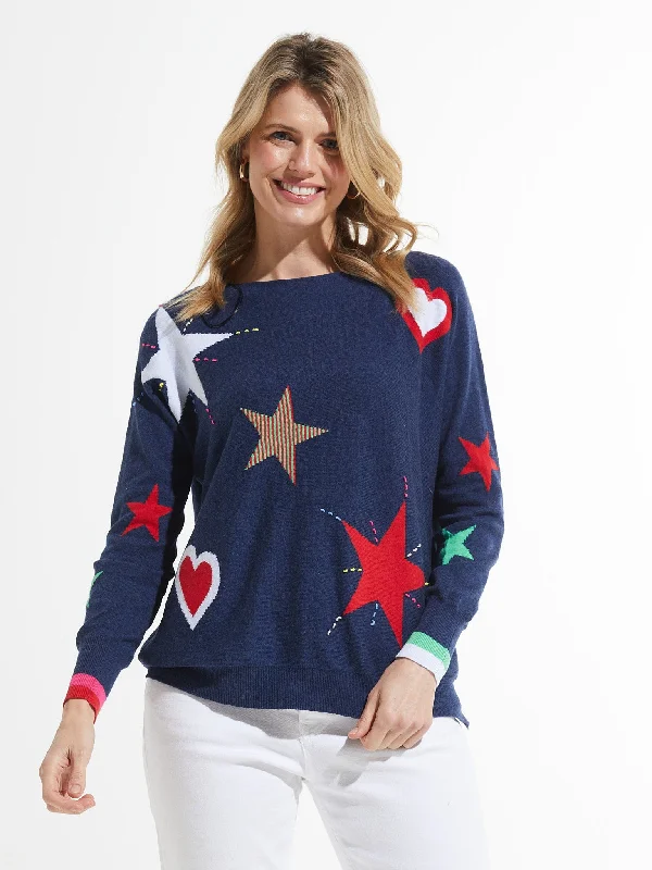 Stylish Women's Attire Inspired By You, Designed For You Hearts & Stars Sweater