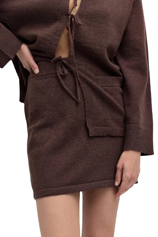 Women's Athletic Apparel Exclusive Deals Online Knit Sweater Skirt In Chestnut