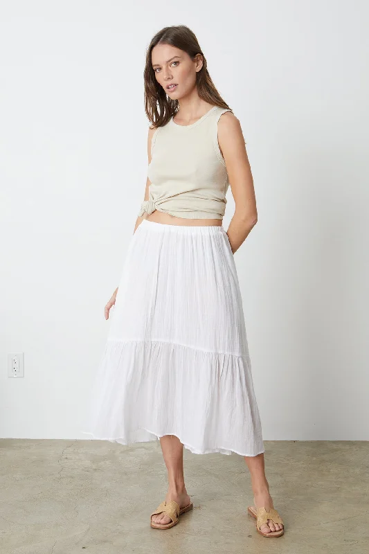 Women's Trendy Apparel Find Your Unique Flair MCKENNA COTTON GAUZE TIERED SKIRT