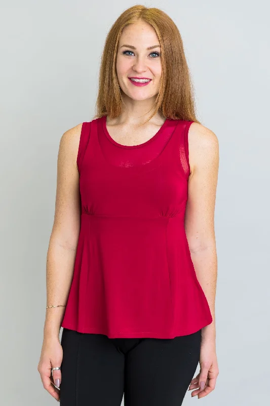 Casual Outfit For Women Chic & Cozy Apparel Rhine Tank, Lipstick, Bamboo