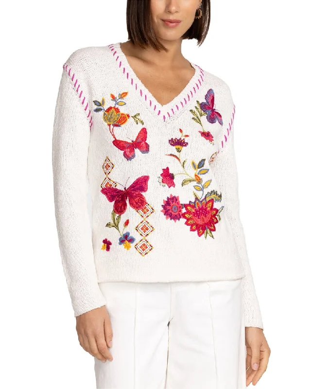 Chic Clothing For Women Evening Looks Johhny Was The V-Neck Whipstitch Pullover