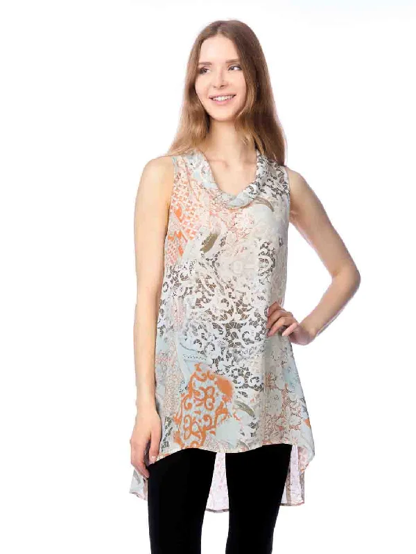 Women's Vintage-Inspired Clothing Save Big Tianello "Basso" WASHABLE SILK  "Briata" Cowl Tunic