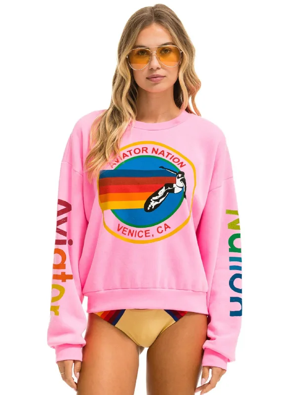 Women's Classic Outfit Hurry Before It's Gone Venice Relaxed Crew Sweatshirt, Neon Pink