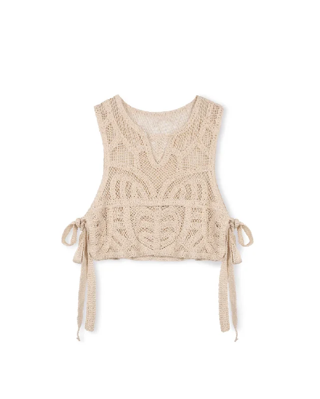 Timeless Women's Apparel Unleash Your Fashion Crochet V-neck Vest