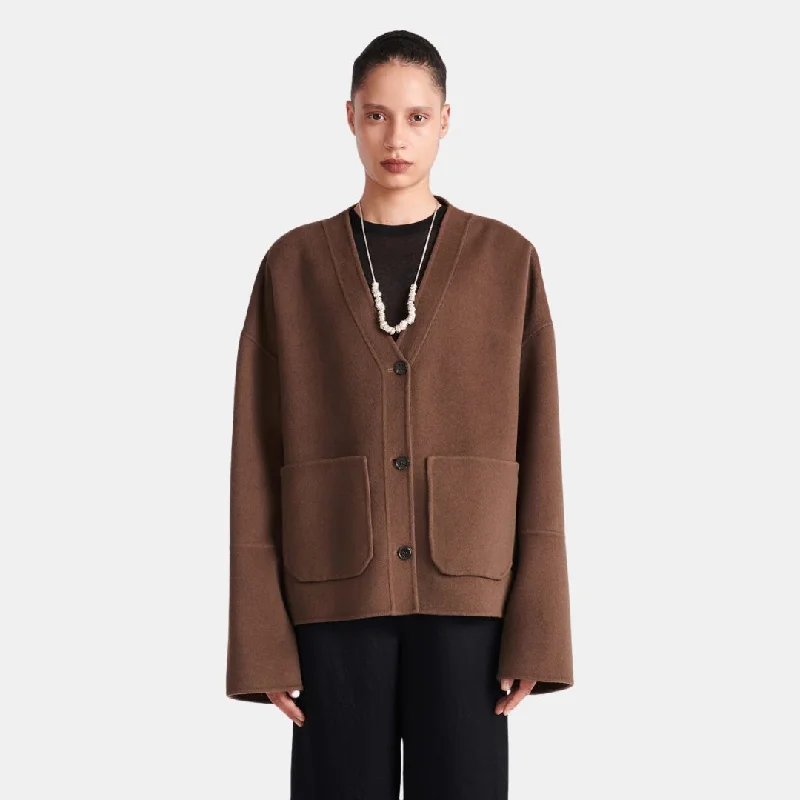 Women's Party Outfit Innovate Your Wardrobe Dodie Double Wool Jacket (Chocolate Chip)