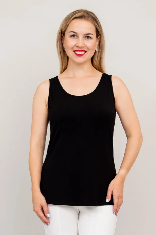 Women's Comfortable Garments Flash Sale Now Avalon Tank, Black, Bamboo.