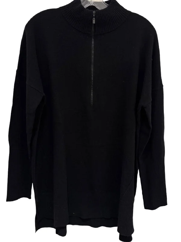 Casual Chic Women's Clothes Flash Sale Women's Zip Mock Sweater In Black