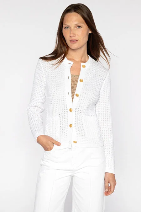 Women's Elegant Evening Attire Father'S Day Deals Kinross Cashmere Textured Button Cardigan