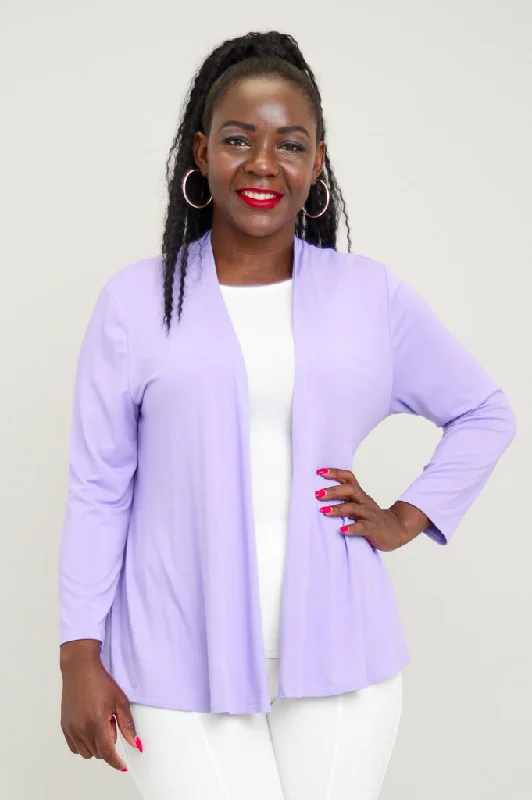 Women's Plus-Size Attire Trendy Street Style Attire Kathy Jacket, Lavender, Bamboo